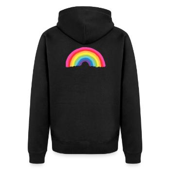 Arc-en-ciel 8 couleurs pour l’acceptation et la tolérance - Veste à capuche bio Premium Unisexe - noir - Dos - Nico (187cm)