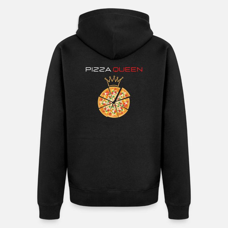 Pizza Queen - Unisex Premium Bio Zip Hoodie - Schwarz