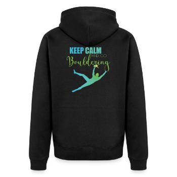 Bouldering - Unisex Premium Organic Zip Hoodie - black - Back - Nico (187cm)