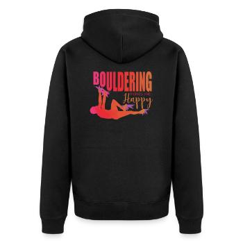 Bouldering - Unisex Premium Organic Zip Hoodie - black - Back - Nico (187cm)