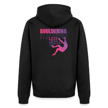 Bouldering Climbing Rock Walls Boulders Polygon - Unisex Premium Organic Zip Hoodie - black - Back - Nico (187cm)