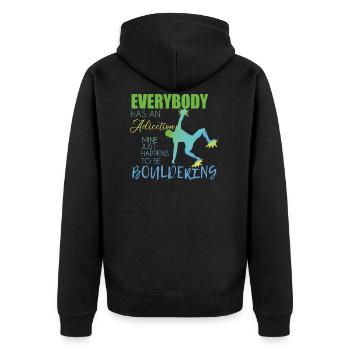 Bouldering - Unisex Premium Organic Zip Hoodie - black - Back - Nico (187cm)