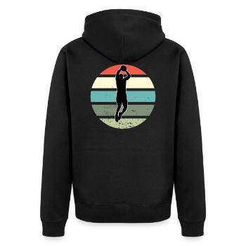Basketball Athletes Basketball Retro Club Sports - Unisex Premium Organic Zip Hoodie - black - Back - Nico (187cm)