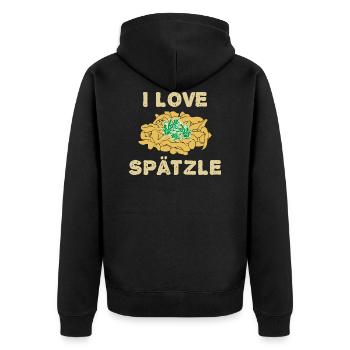I love spätzle Schwaben Geschenk Schwabenland - Unisex Premium Bio Zip Hoodie - Schwarz - Hinten - Nico (187cm)