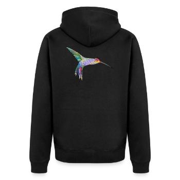 Oiseau coloré - Veste à capuche bio Premium Unisexe - noir - Dos - Nico (187cm)