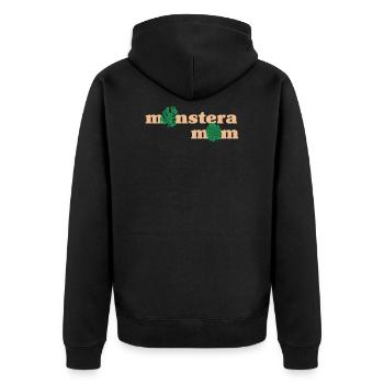Monstera Mama - Unisex Premium Bio Zip Hoodie - Schwarz - Hinten - Nico (187cm)