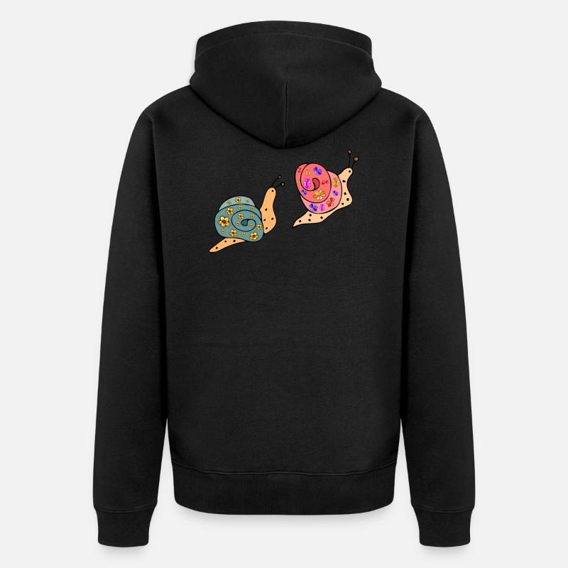 Escargots - Veste à capuche bio Premium Unisexe - noir