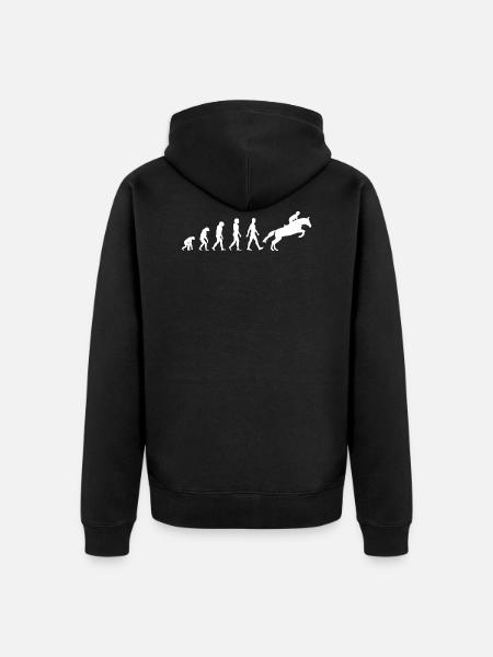 Cheval Cavaliers Cavaliers Équitation Evolution - Veste à capuche bio Premium Unisexe - noir