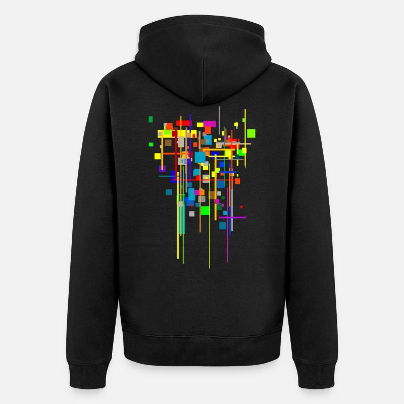 Motifs d’architecture - Peintures de science-fiction - Veste à capuche bio Premium Unisexe - noir