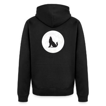Wolf Moon Werewolf Full Moon - Unisex Premium Organic Zip Hoodie - black - Back - Nico (187cm)