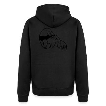 Anteater mother with baby - Unisex Premium Organic Zip Hoodie - black - Back - Nico (187cm)