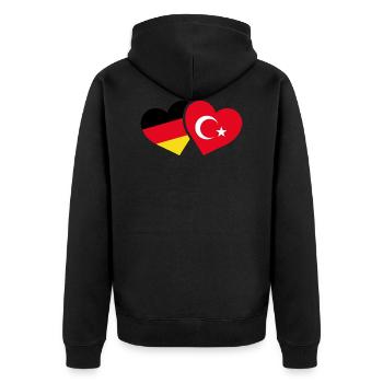 Allemagne Drapeau Turquie Coeur Amour - Veste à capuche bio Premium Unisexe - noir - Dos - Nico (187cm)