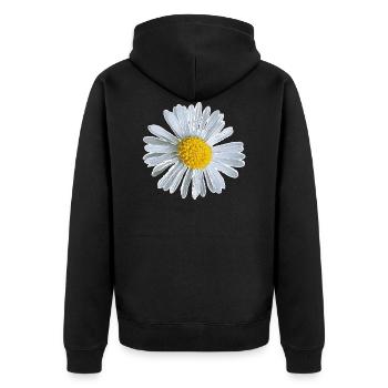 Flower Flower Daisy Flowers Design - Unisex Premium Organic Zip Hoodie - black - Back - Nico (187cm)
