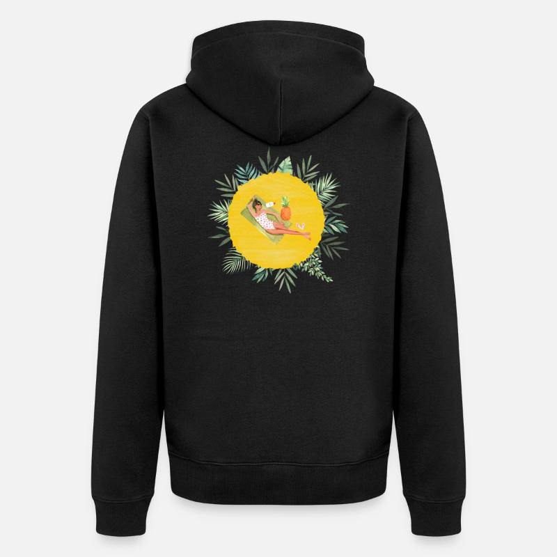 Vacances d’été - Veste à capuche bio Premium Unisexe - noir