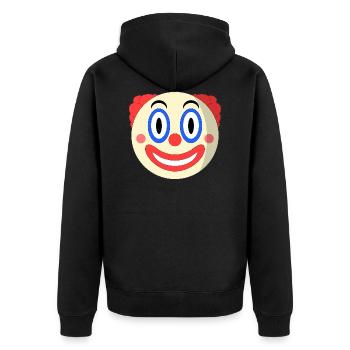 Clown clown clown emoji visage - Veste à capuche bio Premium Unisexe - noir - Dos - Nico (187cm)