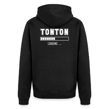 tonton 2021, futur tonton - Veste à capuche bio Premium Unisexe - noir - Dos - Nico (187cm)