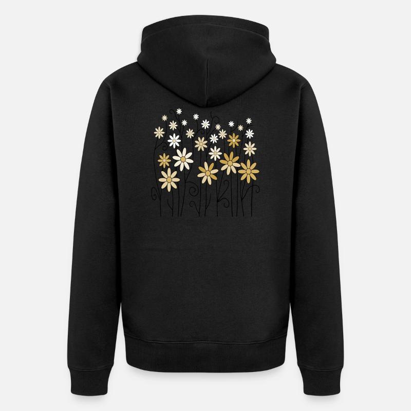 Fleur - Veste à capuche bio Premium Unisexe - noir