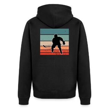Eishockey Turnier Eis Hockey Trainer Hockey Fan - Unisex Premium Bio Zip Hoodie - Schwarz - Hinten - Nico (187cm)