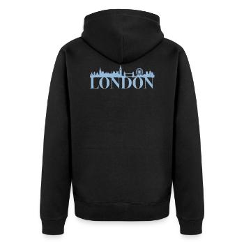 Londres Angleterre capitale Skyline cadeau idée UK - Veste à capuche bio Premium Unisexe - noir - Dos - Nico (187cm)