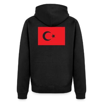 Drapeau turc - Veste à capuche bio Premium Unisexe - noir - Dos - Nico (187cm)