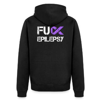Fuck Epilepsy Epilepsy Ribbon Shirt - Veste à capuche bio Premium Unisexe - noir - Dos - Nico (187cm)