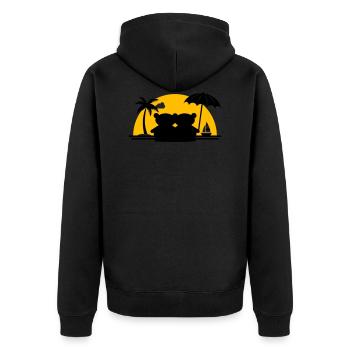 Teddy Bears Palm Beach Sailboat Sunset - Unisex Premium Organic Zip Hoodie - black - Back - Nico (187cm)