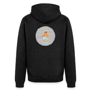 Cute bear - Unisex Premium Organic Zip Hoodie - black - Back - Nico (187cm)