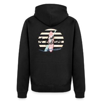 Stand Up Paddle SUP - Unisex Premium Bio Zip Hoodie - Schwarz - Hinten - Nico (187cm)