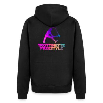 Freestyle-Roller - Unisex Premium Bio Zip Hoodie - Schwarz - Hinten - Nico (187cm)