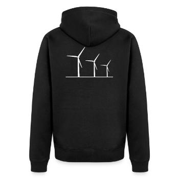 Éoliennes Nature - Veste à capuche bio Premium Unisexe - noir - Dos - Nico (187cm)