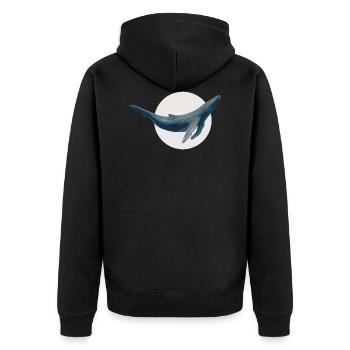 baleine bleue - Veste à capuche bio Premium Unisexe - noir - Dos - Nico (187cm)
