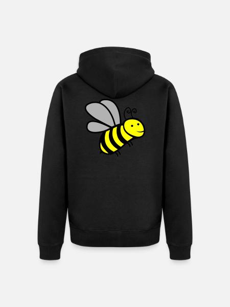 bee - Unisex Premium Organic Zip Hoodie - black