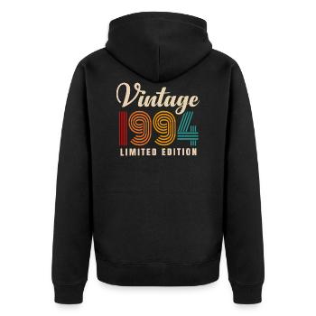 millésime 1994 - Veste à capuche bio Premium Unisexe - noir - Dos - Nico (187cm)