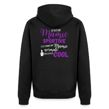 Je suis une mamie sportive - Veste à capuche bio Premium Unisexe - noir - Dos - Nico (187cm)