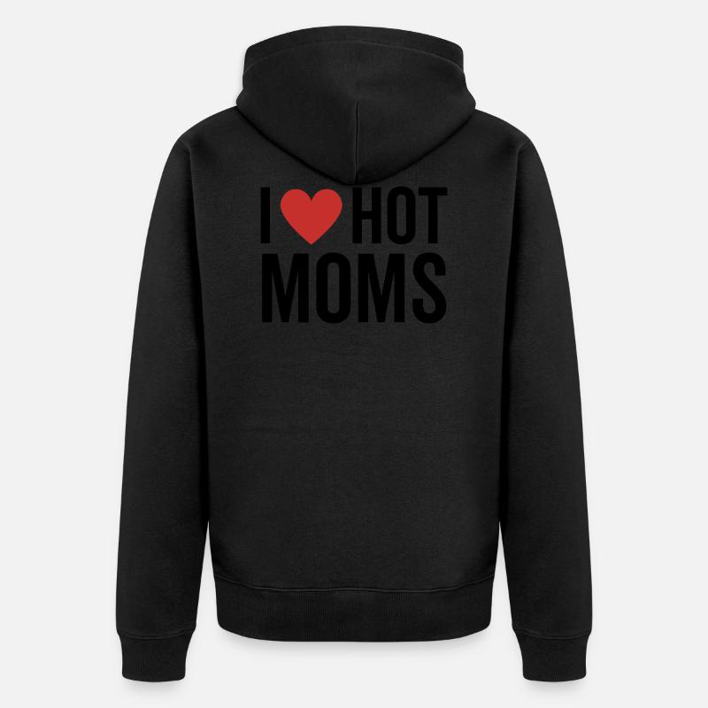 J’aime les mamans chaudes - Veste à capuche bio Premium Unisexe - noir