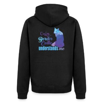 Border Collie - Veste à capuche bio Premium Unisexe - noir - Dos - Nico (187cm)