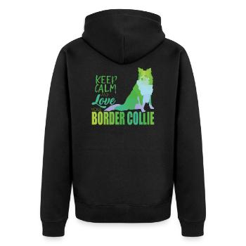 Border Collie - Veste à capuche bio Premium Unisexe - noir - Dos - Nico (187cm)