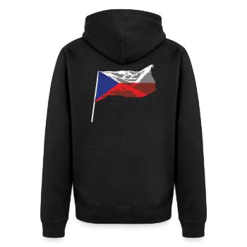 Czech Design for Czech fans - Unisex Premium Organic Zip Hoodie - black - Back - Nico (187cm)