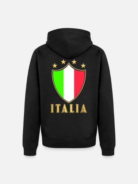 Italia Football - Unisex Premium Organic Zip Hoodie - black