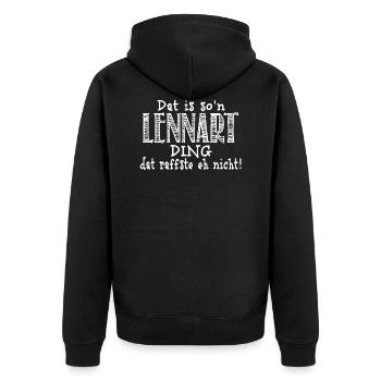 lennart - Unisex Premium Bio Zip Hoodie - Schwarz - Hinten - Nico (187cm)