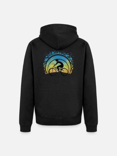 Radfahrer - Unisex Premium Bio Zip Hoodie - Schwarz