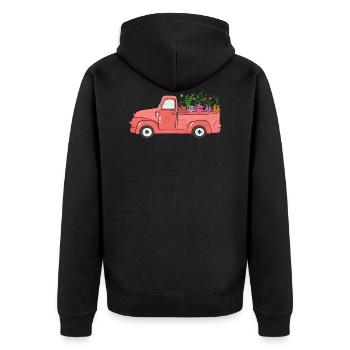 Floral Vintage Camion - Veste à capuche bio Premium Unisexe - noir - Dos - Nico (187cm)