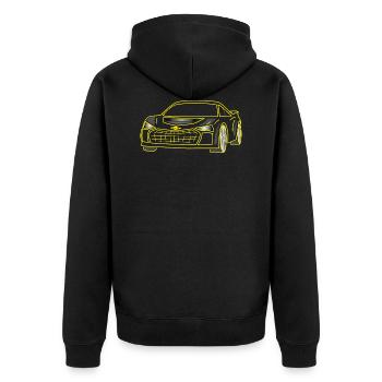 auto, car - Unisex Premium Bio Zip Hoodie - Schwarz - Hinten - Nico (187cm)