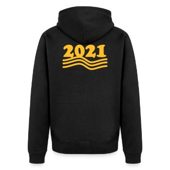 2021 - Unisex Premium Bio Zip Hoodie - Schwarz - Hinten - Nico (187cm)