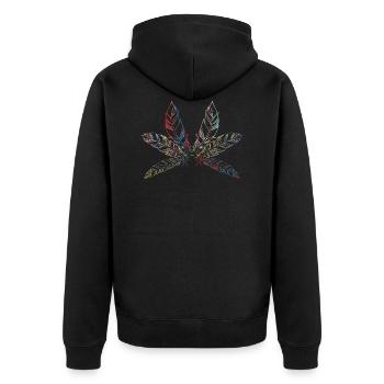 Colorful feathers by the Manzanita ́s - Unisex Premium Organic Zip Hoodie - black - Back - Nico (187cm)
