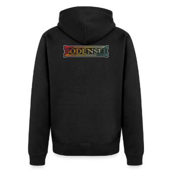 Bodensee - Unisex Premium Bio Zip Hoodie - Schwarz - Hinten - Nico (187cm)