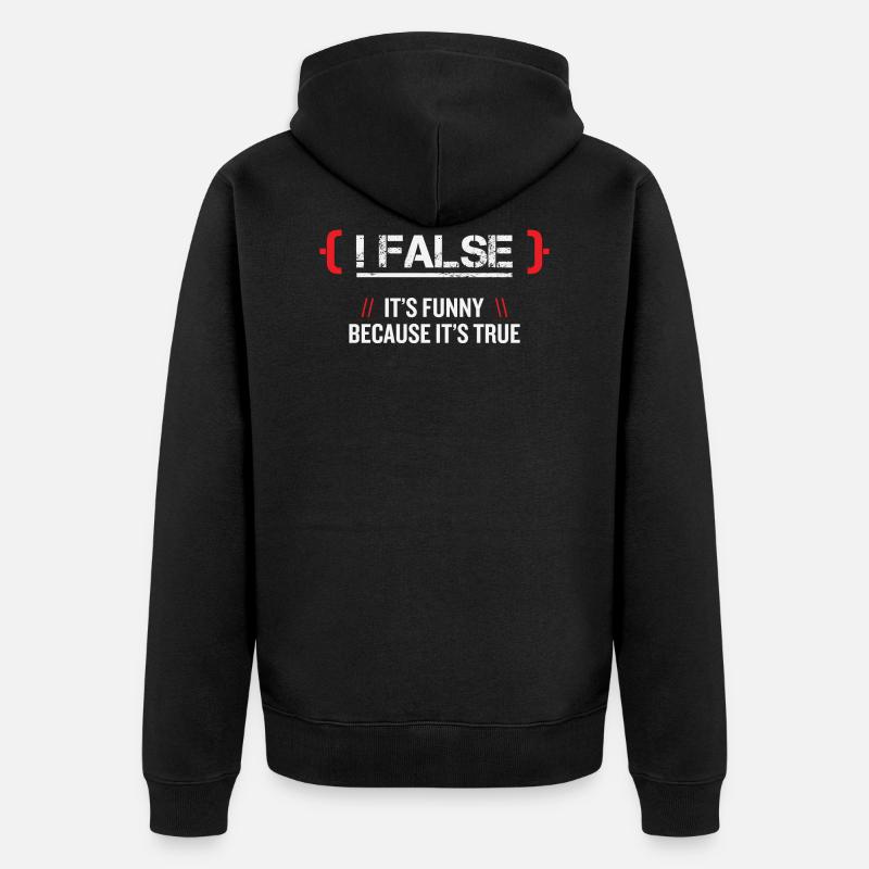 False Programmer - Unisex Premium Organic Zip Hoodie - black