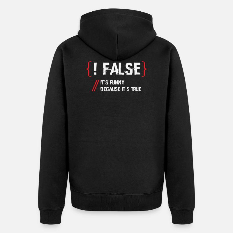 False Programmmierer - Unisex Premium Bio Zip Hoodie - Schwarz