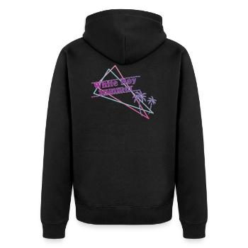 White Boy Summer Retro Lustig Shirt Ironisch USA - Unisex Premium Bio Zip Hoodie - Schwarz - Hinten - Nico (187cm)