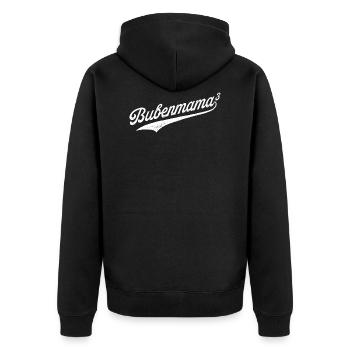 Bubenmama 3 Buben Mama - Mama von Jungs Drei Söhne - Unisex Premium Bio Zip Hoodie - Schwarz - Hinten - Nico (187cm)